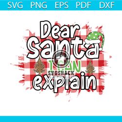 Dear Santa I Can Explain Png, Christmas Png, Santa Png, Buffalo Plaid Png, Christmas Tree Png