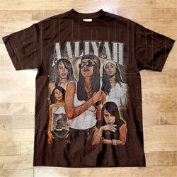 Aaliyah 90's Vintage Style Bootleg T-shirt - Tribute to an Iconic R&B Queen rap tee  AL97