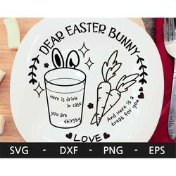 Dear easter Bunny svg, easter Bunny svg,easter treat svg,easter svg,plate svg,Carrot svg,bunny ears svg,bunny plate svg,