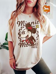 Vintage Minnie Mouse 1928 Shirt, Retro Disney Minnie 1928 Shirt, Classic Minnie Checkered Shirt, Dis