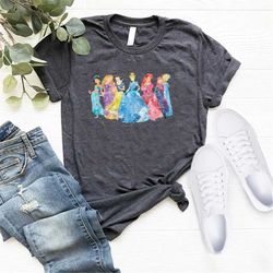 Watercolor Disney Princess Shirt, Retro Disney Princess Shirt, Disney Princess Group Shirt, Girls' Disney Shirt, Matchin
