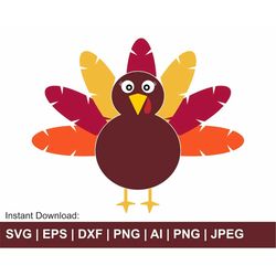 Thanksgiving Turkey Svg, Turkey Svg, Thanksgiving Svg, Fall Svg, Gobble Gobble Svg, Thanksgiving Clipart, Svg Cut Files