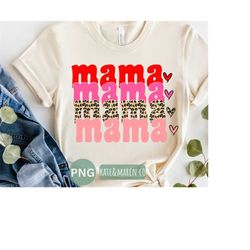 leopard mama png, stacked mama sublimation, mama clipart