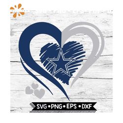 Dallas Cowboys Love Svg, Heart Dallas Cowboys Svg, NFL Svg, Football Svg, Cricut File, Svg