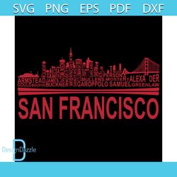 San Francisco, Pro Football Team, Skyline Names, Svg, Sport