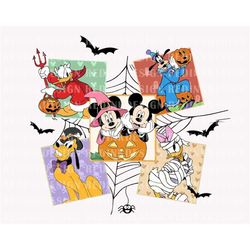 Retro Halloween PNG, Halloween Mouse And Friend Png, Spooky Season Png, Trick Or Treat Png, Halloween Masquerade, Hallow