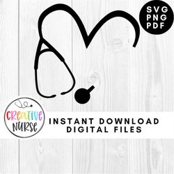Instant Download Cut File / Nurse Stethoscope Custom Name /  svg pdf png cutting files for silhouette or cricut