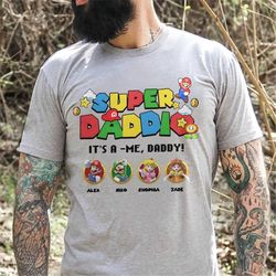 Personalized Super Daddio Shirt, Super Mario Shirt, Daddio Shirt, Super Dad Shirt, Dad Gamer Shirt, Father's Day Gift, M