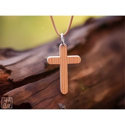 Simple Cross Pendant SVG PNG  Glowforge Cricut Laser File  Wood Leather Minimal Plain Peaceful Crucifix  Commercial Use/