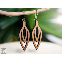 Geometric Minimal Earrings SVG  Glowforge Cricut Cut File  Wood Leather Template  DIY Jewelry  Commercial Use File