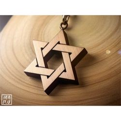 Star of David Pendant SVG  Glowforge Cricut Cut File  Wood Leather Template  DIY Religion Gift  Commercial Use File