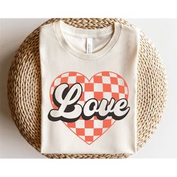 Checkered heart svg, Retro Valentines Day svg, Love shirt svg, Sweetheart svg, Valentines vibes svg, Love heart svg, Tod