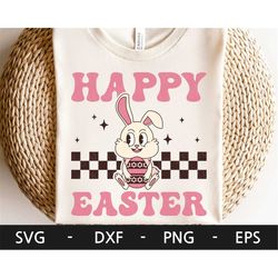 Happy Easter svg, Easter Shirt, Funny Easter, Retro Bunny svg, Rabbit, Kid Easter Shirt Design, egg svg, dxf, png, eps,