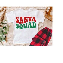 Santa Squad SVG, Santa Squad PNG, Wavy Retro Christmas SVG Cut File, Sweatshirt, Shirt Sublimation Png Design, Cricut, S