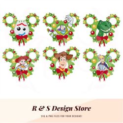 christmas toys, alive toys, wreaths, svg, png