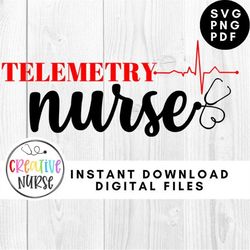 Instant Download Cut File / Telemetry Nurse  /  svg pdf png cutting files for silhouette or cricut