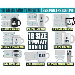 mega mug template bundle, mug template, mug full wrap template, tumbler wrap template, 11oz mug template, 12oz mug templ