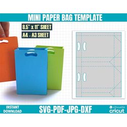 Paper Bag Template, Party Paper Bag Template, Birthday Bag, Party Favor Bag, Gift Bag svg, box svg, Bag Template, cricut