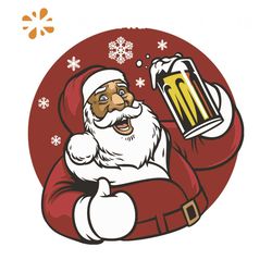 Santa Grabbing Beer Jar Snowflakes Svg, Christmas Svg, Santa Claus Svg, Beer Svg, Merry Christmas Svg, Santa Claus Gifts
