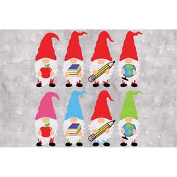 School Gnome SVG Files for Silhouette Cameo and Cricut. Student Gnomes Svg, Teacher Svg, Back to School Gnomes Svg, Scho