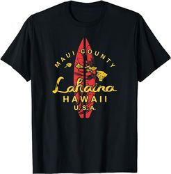Hawaii Lahaina Maui Vintage Hawaiian Islands Surf T-Shirt