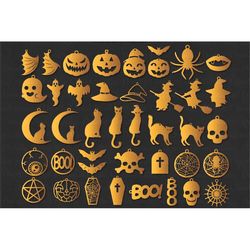 42 Halloween Earrings SVG, Halloween Earrings Template Bundle SVG Files for Silhouette Cameo and Cricut. Pumpkin, Ghost,