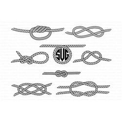 Nautical Knots SVG, Sea Knots files for Silhouette Cameo and Cricut.Nautical Rope Knots Mongram, Nautical Knots clipart