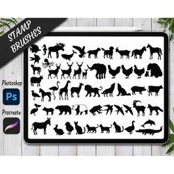 animals stamps brushes for procreate and photoshop. procreate stamps and brush. photoshop stamps and brush.animals bundl