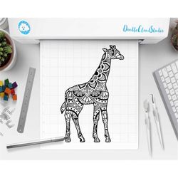 Giraffe SVG, Giraffe Mandala SVG Files for Silhouette Cameo and Cricut. Giraffe Mandala SVG, Floral Giraffe Clipart, Flo