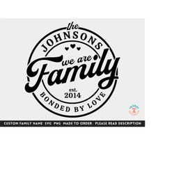 Family Name SVG PNG, Custom Made Personalized Design, We Are Family, Family Reunion Shirts SVG, Cricut Cutting File, Shi