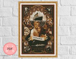 Cross Stitch Pattern,Poster Of Titanic, Pdf, Instant Download , X stitch Chart, Famous Painting,Full Coverage