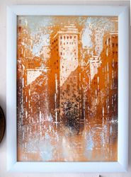 New York Painting ORIGINAL PAINTING ON CANVAS, NYC Streets Painting by Walperion