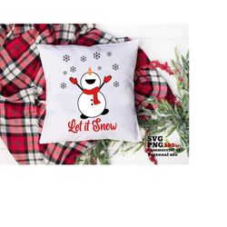Let It Snow SVG PNG, Frosty Snowman SVG, Snowflakes, Tis The Season, Holiday Cheer, Cricut Svg, Silhouette Svg, Shirt Su