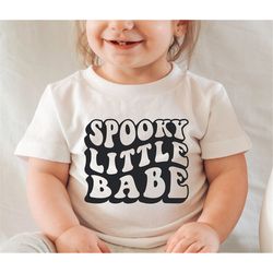 Spooky little babe svg, Spooky vibes svg, Baby Halloween svg, Little girl Halloween svg, Retro Halloween svg, Wavy lette