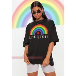 Love Is Love Unisex Shirts, PRIDE Months Shirts Human's Right, Funny LGBT T-Shirt, LGBT Gay Pride, Pride Rainbow Love Sy