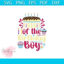 Sis of the birthday boy Svg, Birthday Svg, Happy Birthday Svg, Birthday Cake Svg