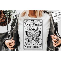 Anti-social Butterfly SVG, Antisocial SVG, Antisocial butterfly svg, Tarot butterfly svg, Sarcastic SVG, Introvert svg,