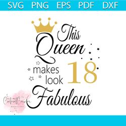 This Queen Makes Look 18 Fabulous Svg, Birthday Svg, Happy Birthday Svg