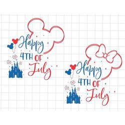 Bundle Happy 4th Of July Svg, Mouse And Friends 4th Of July Svg, American Freedom, Red White And Blue, Independence Day,