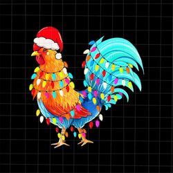 Christmas Lights Chicken Png, Chicken Xmas Tree Png, Chicken Christmas Tree Png, Chicken Santa Hat Png