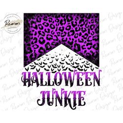 Halloween Junkie PNG, Purple, Western Png, Leopard Print, Sublimation Or Print, Fall Sublimation, Autumn, Cheetah Countr