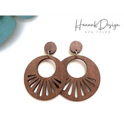 Circle Earring Shapes, Wood, Retro  Svg file for Glowforge and Cricut Instant Download