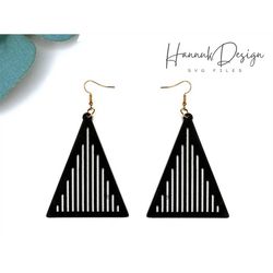 Triangle Minimalistic Earring Svg, Wood and Leather Cut File for Glowforge, Cricut, Template, Geometric Earrings Svg, In