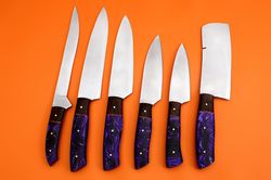 MAGNACUT chef knife set 6 Pieces CUSTOM HANDMADE Chef Knife Set