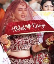 Customized bridal nikkah Duppata in English in