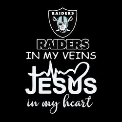 In My Veins Jesus In My Hear Las Vegas Raiders NFL Svg, Football Svg, Cricut File, Svg