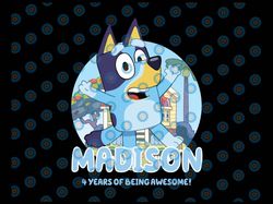 Personalized Name and Ages, Bluey Png, Bluey Family Png, Bluey Party Animated TV Series, Bluey Birthday Png Clipart,Down