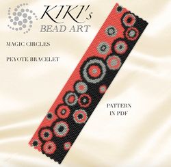 Peyote bracelet pattern Magic circles Peyote pattern design 2 drop peyote in PDF instant download DIY