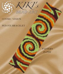Peyote bracelet pattern Cosmic vision Peyote pattern design 2 drop peyote in PDF instant download DIY