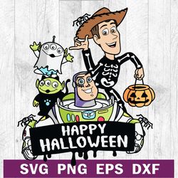 Happy halloween toy story skeleton SVG PNG file, Toy story halloween SVG, Toy story happy halloween SVG